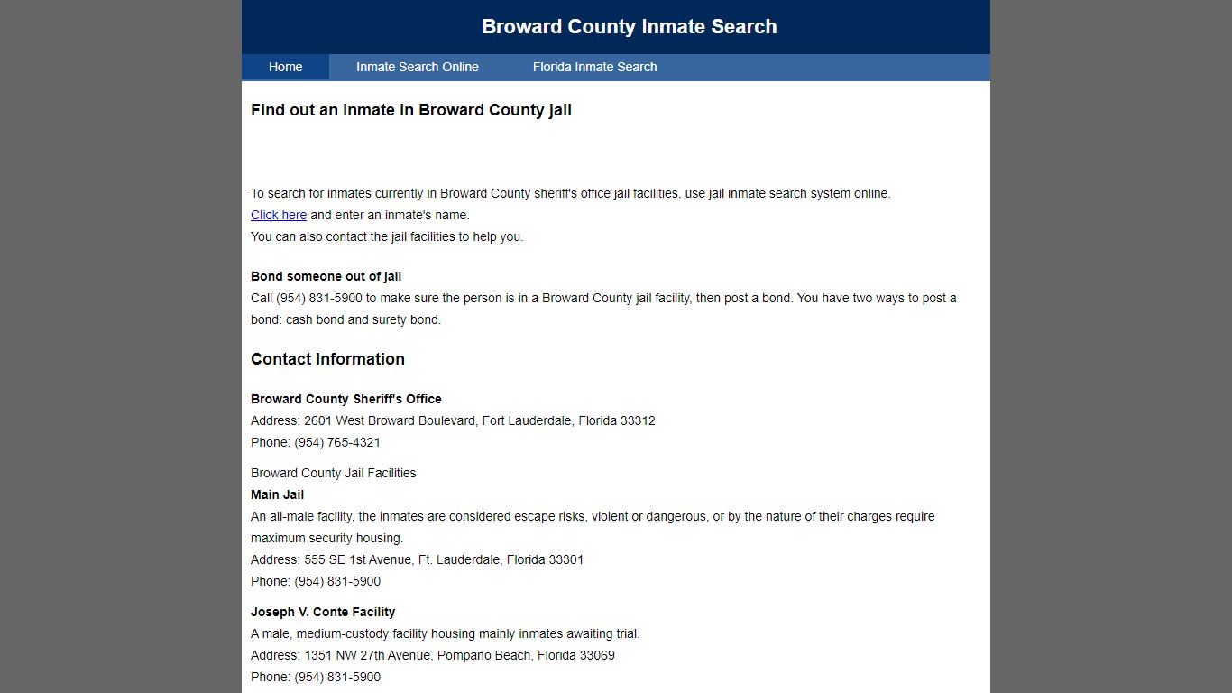 Broward County Inmate Search